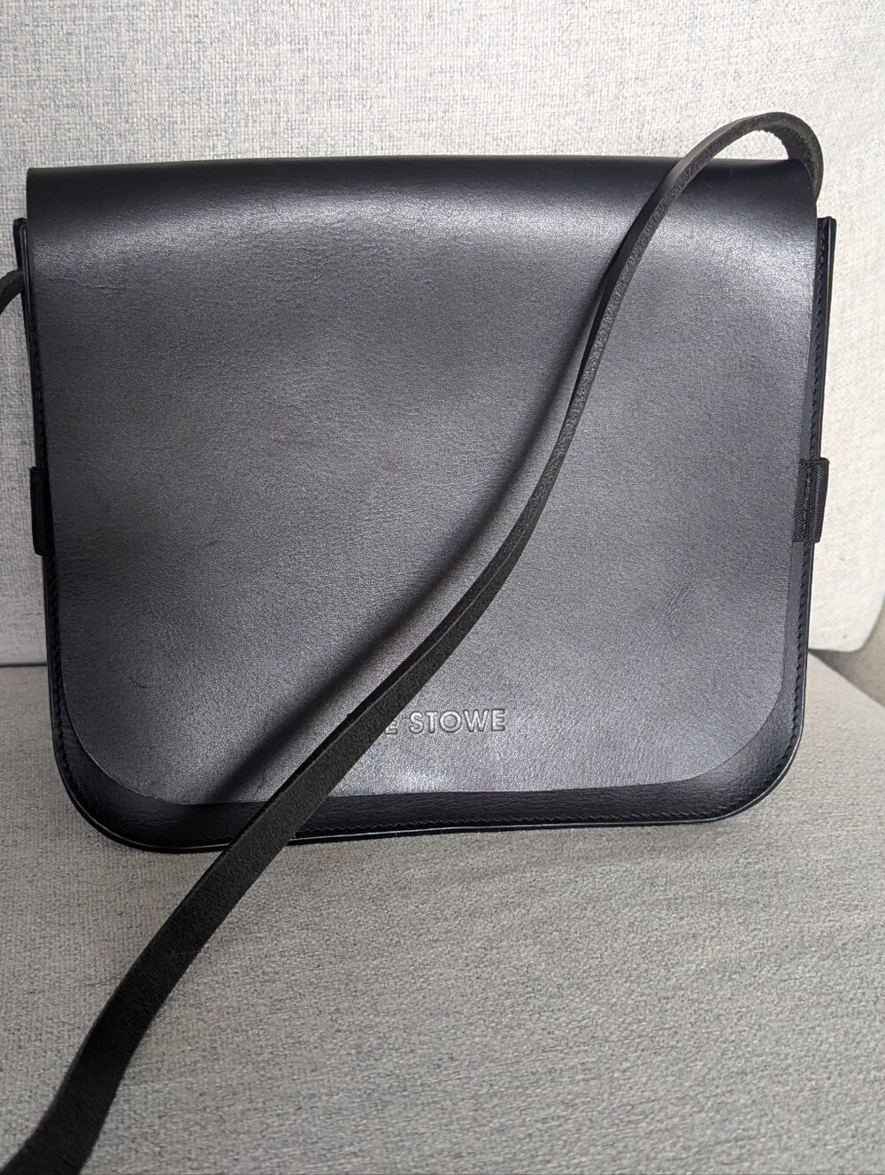 The Stowe Clara Black Leather Crossbody Bag Minimalist Discontinued RARE